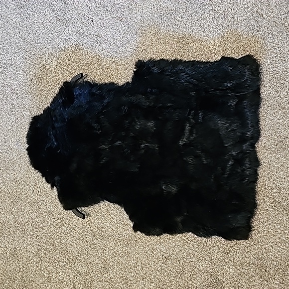 Y2K Rabbit Fur Vest Jennyfer. J black Womens Size Small - Picture 5 of 5